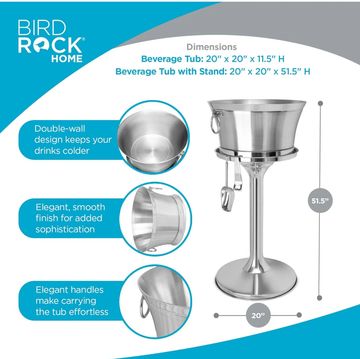 metal ice bucket with stand