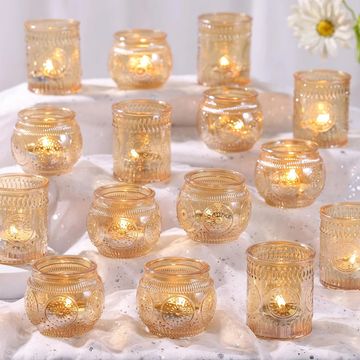assorted gold tealight holders