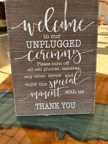 unplugged ceremony sign