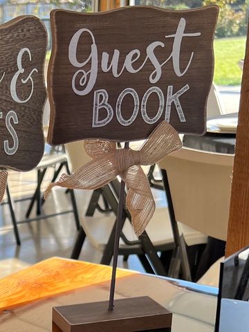 Wood “guest book” sign