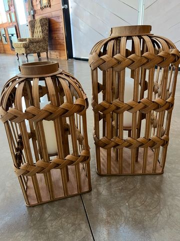 Two wood lanterns