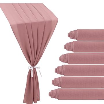 Dusty rose chiffon table runner
