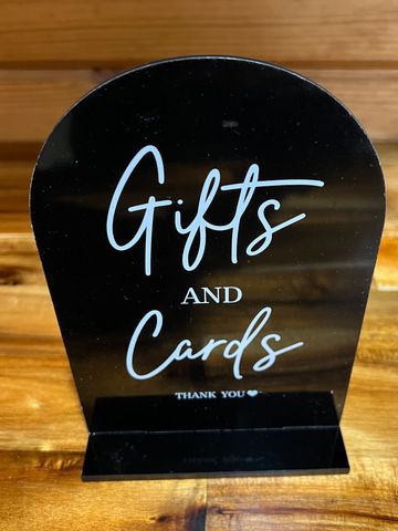 Black Acrylic Gifts & Cards Sign