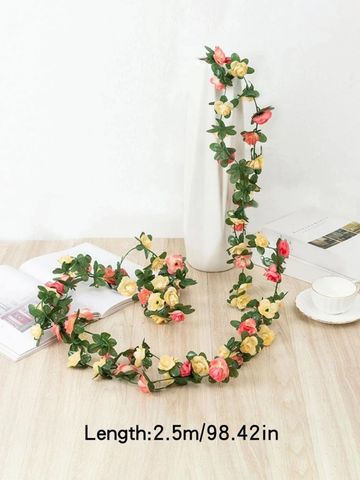 Red floral vine 98”