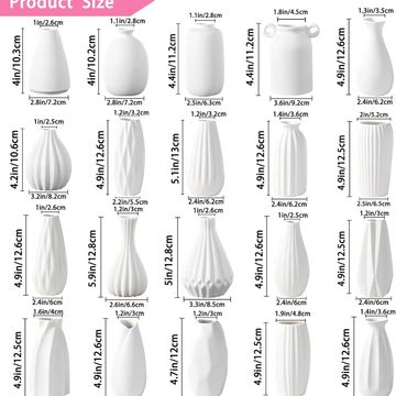 Various White Ceramic Bud Vases