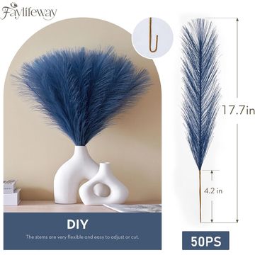 Faux Navy Blue Pampas