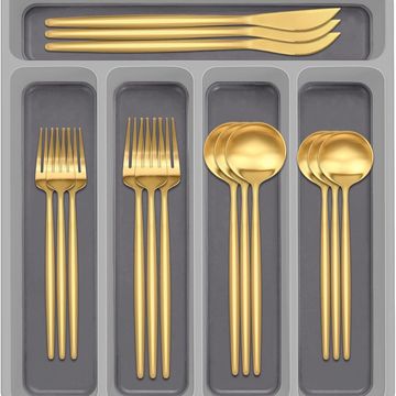 gold flatware