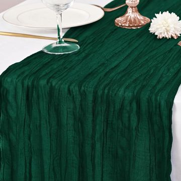 Emerald Cheesecloth Table Runner 10ft