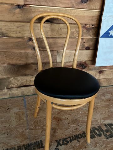 Wood and black cafe chair