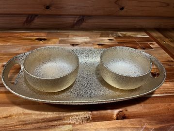 gold serving set