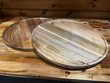 large wood round platters