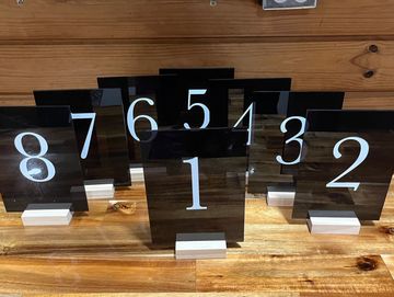 black acrylic table numbers