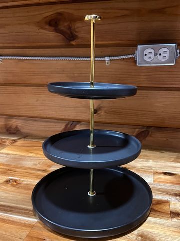 black 3 tiered platter