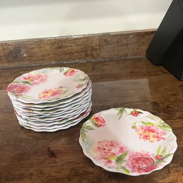 Small Pink Floral Plates