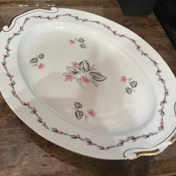 pink floral platter