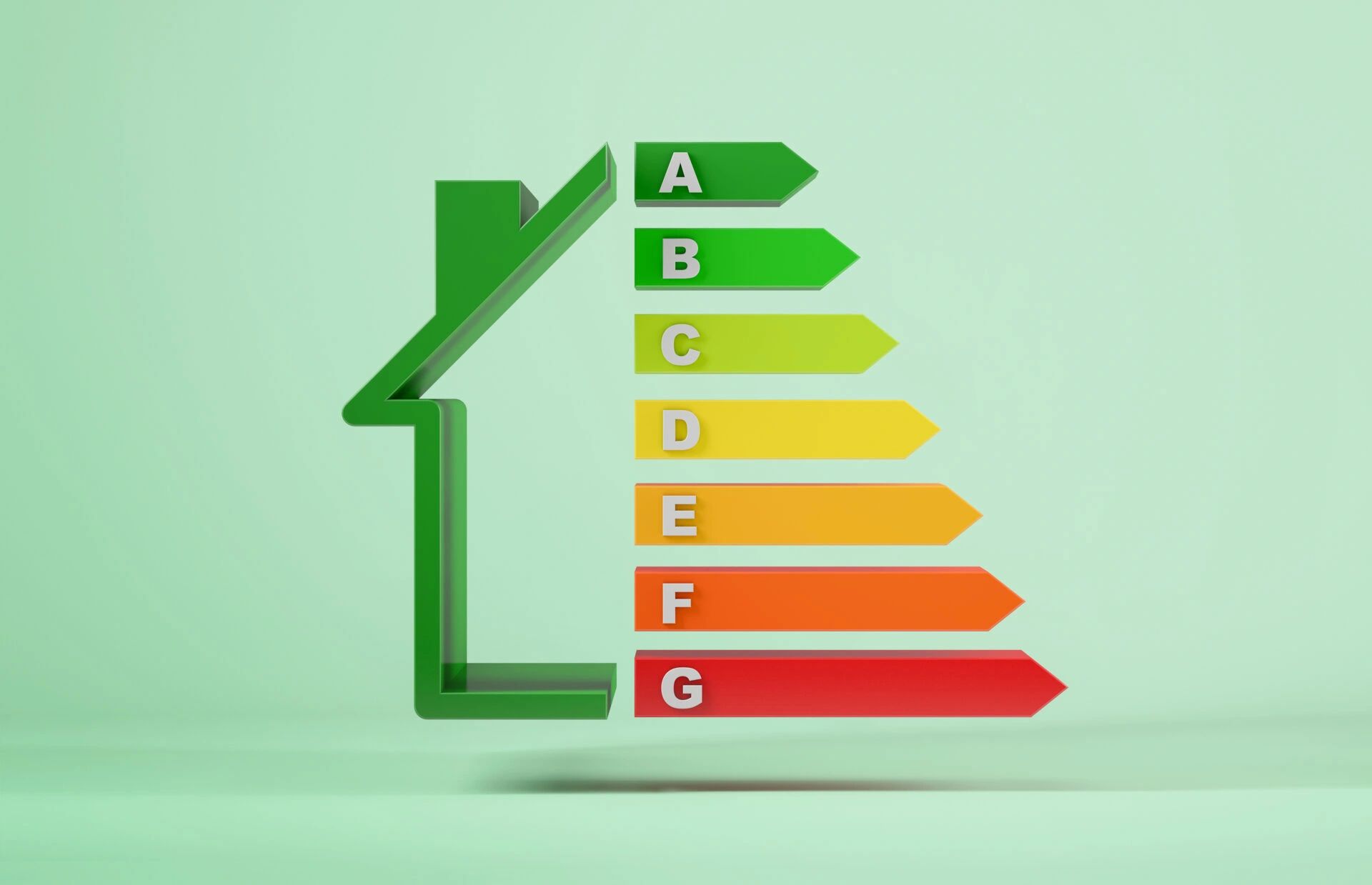 Picture of rating for energy efficiency for UK homes.