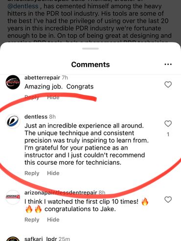 #pdrtraining #paintlessdentrepairtraining