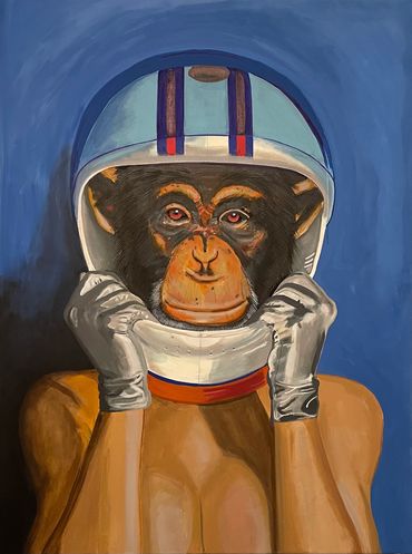 space monkey, buffalohealy, hot monkey, space helmet, artist, art 