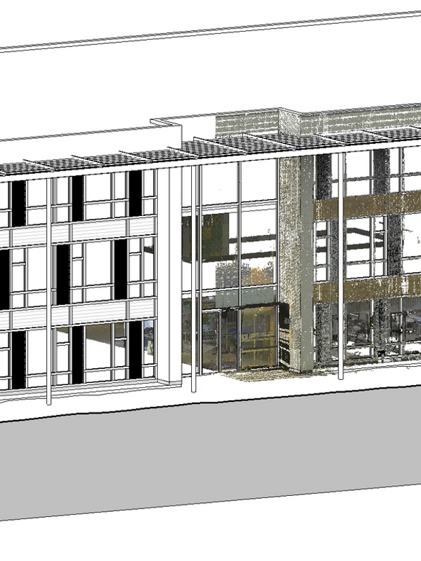 Scan to BIM modeling of office building