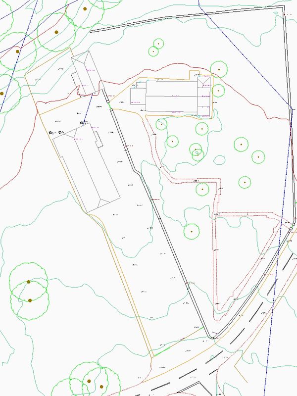 Topographical drawing from church aerial survey