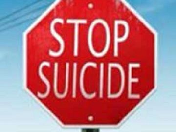 stop sign with stop suicide image