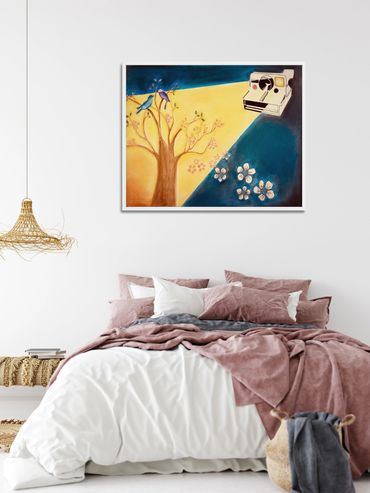 Stencil Drawing with Charcoal Pastel