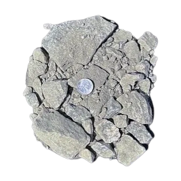 3" stones and smaller fixed with fines