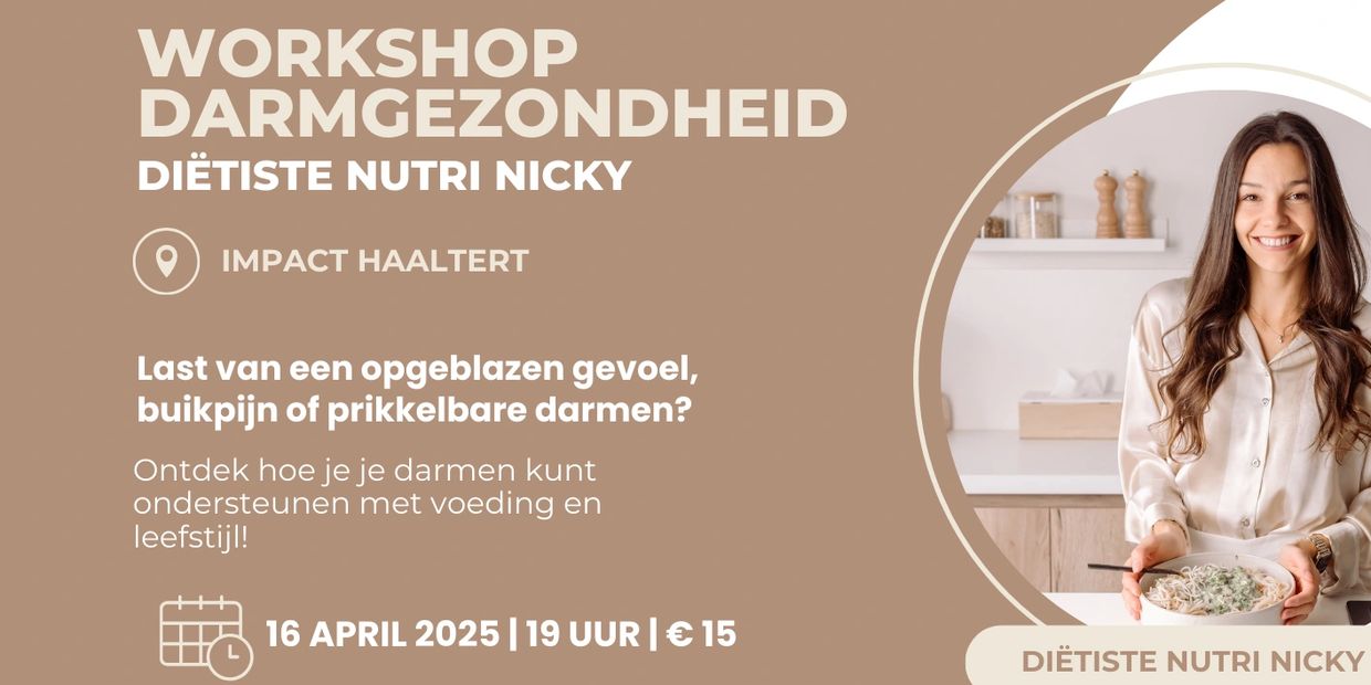 Workshop on gut health by dietitian Nutri Nicky at Impact Haaltert on April 16, 2025.