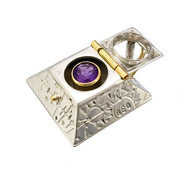 Custom Time Traveler Ring with Amethyst, Custom Name Dates.