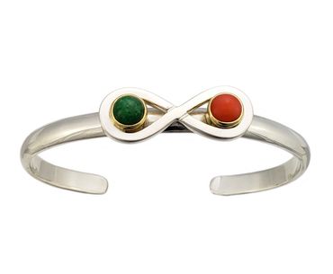 Custom Anniversary Bracelet with Birthstones Sterling Silver 18k Gold