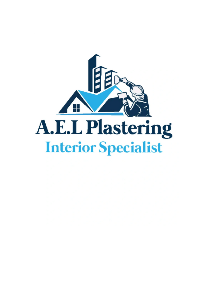 Logo for A.E.L Plastering, an interior specialist company.