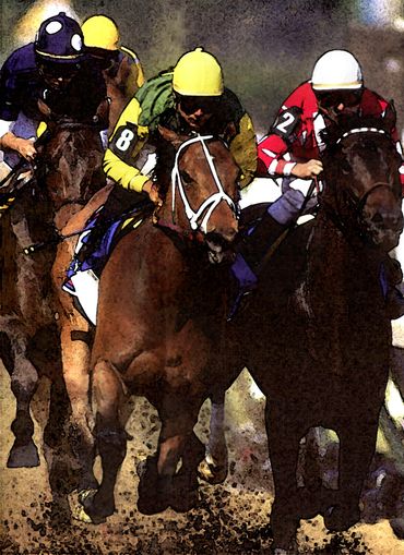 Down the Stretch Watercolor 22 X 28