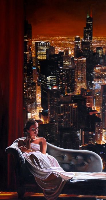 Windy City Woman Oil 60 X 36