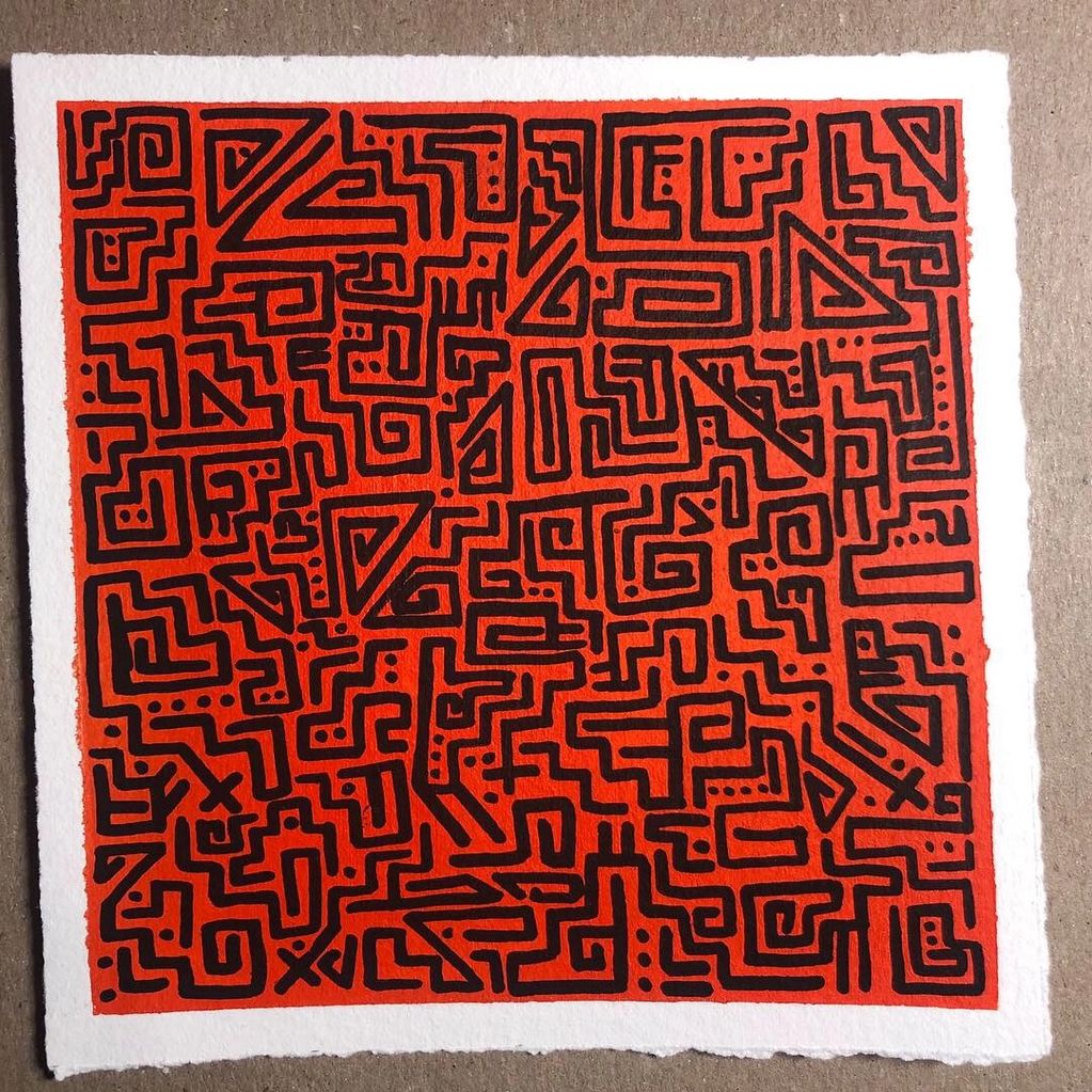 ānāwakka dreams 3. acrylic paint and posca marker on watercolor paper.