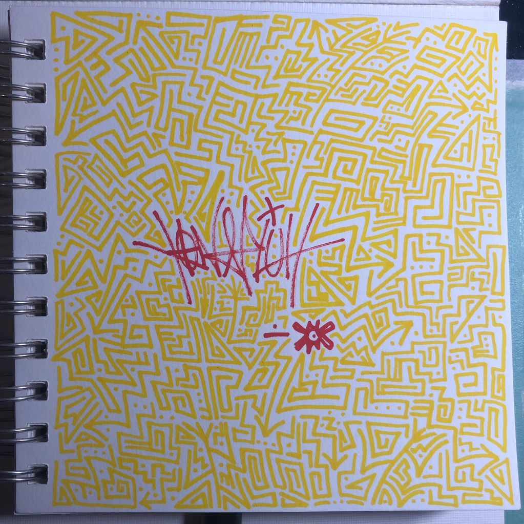 ānāwakka dreams 4 / signature practice. alcohol marker on mixed media paper.
