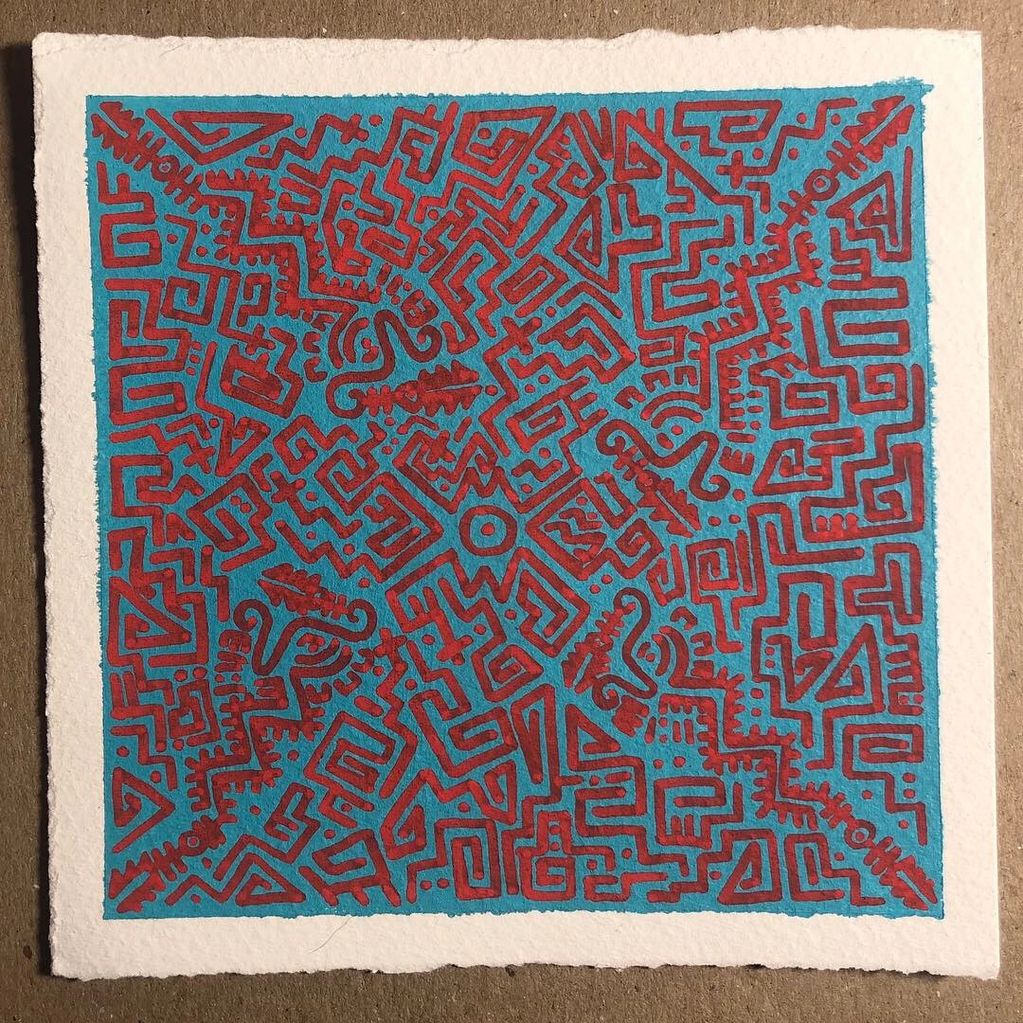 ānāwakka dreams 2. acrylic paint and posca marker on watercolor paper.
