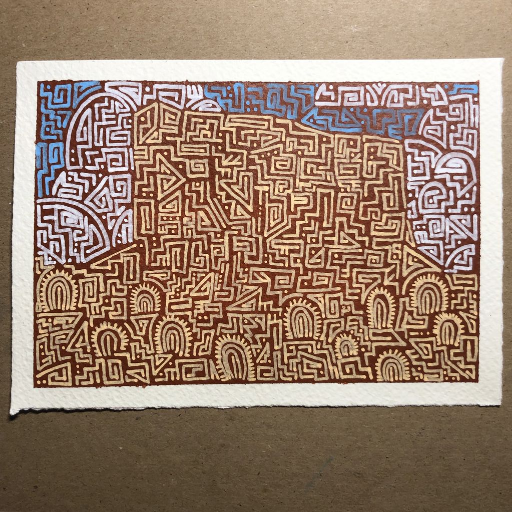 homage to Logan Maxwell Hagege. acrylic paint and posca markers on watercolor paper.