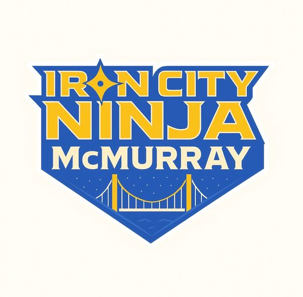 Logo reading 'Iron City Ninja McMurray' with a bridge graphic.