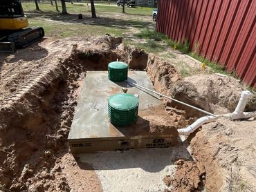 aerobic septic system being installed
