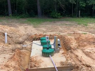 septic tank being installed