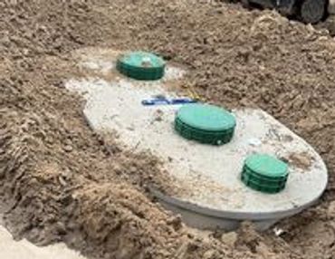 Septic tank being installed