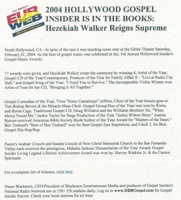 EURweb article about Hollywood Gospel insiders.