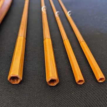 4-piece bamboo fly rod made with bamboo ferrules.