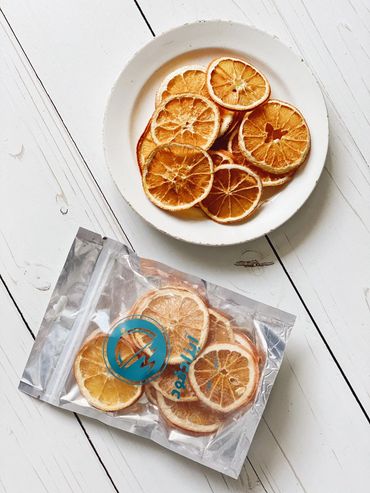 Dried oranges on a plate