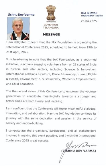 Letter from Governor of Telangana