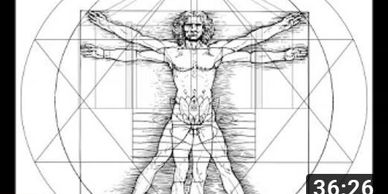 Leonardo's Vitruvian Man within the Mother's Temple and Sri Aurobindo's Symbol. (Video clip)