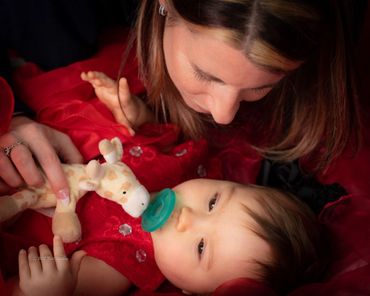 A baby and mommy