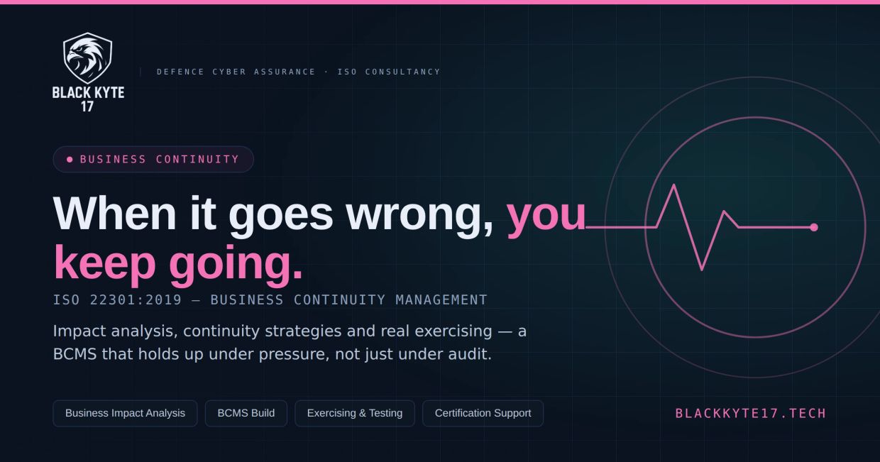 Business continuity assurance by Black Kyte 17.