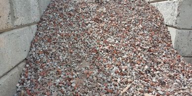 Crushed Concrete, Brick and Porcelain aggregate