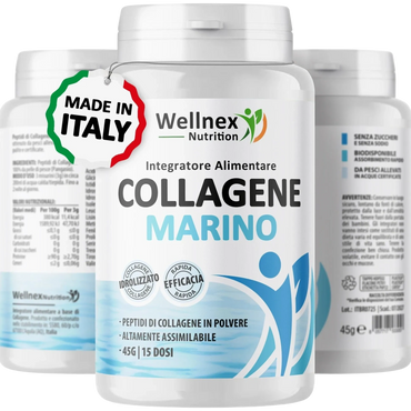 Barattolo di un integratore alimentare di Collagene marino in polvere